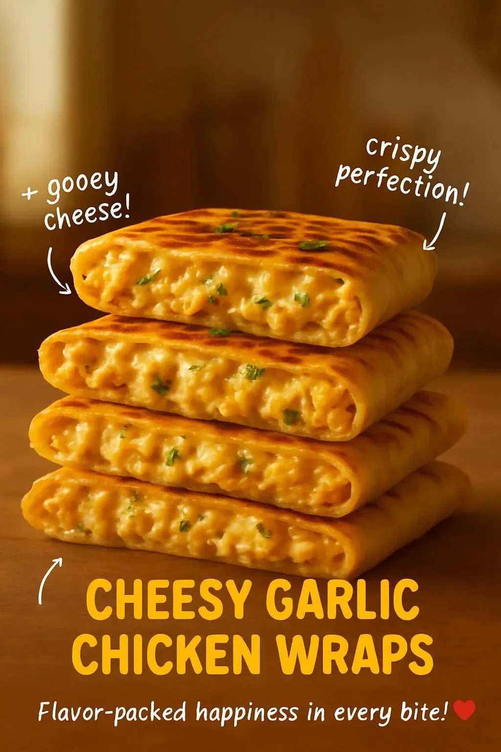 Cheesy Garlic Chicken Wraps