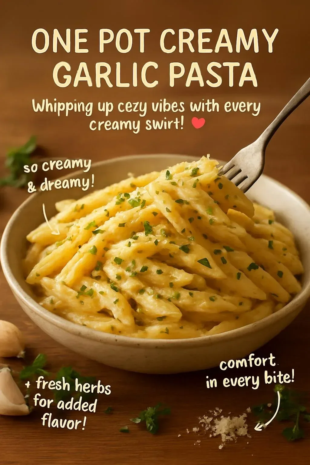 One Pot Creamy Garlic Pasta