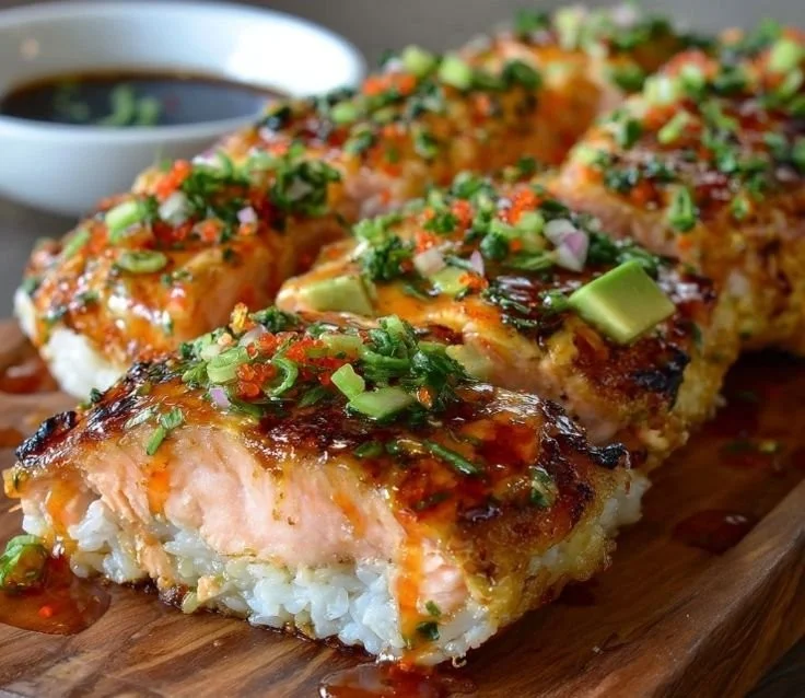 Spicy Salmon Sushi Bake